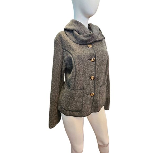 It's Your Adventure Gray Wool Blend Jacket Sz Large Womens Fall Coat - Picture 4 of 11
